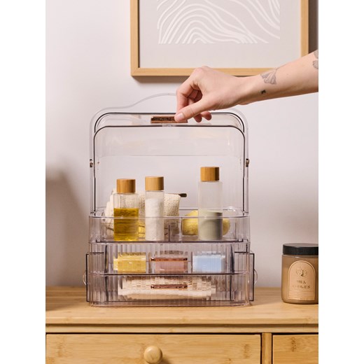 Sinsay - Przezroczyste pudełko do przechowywania z uchwytami - biały Sinsay One Size Sinsay