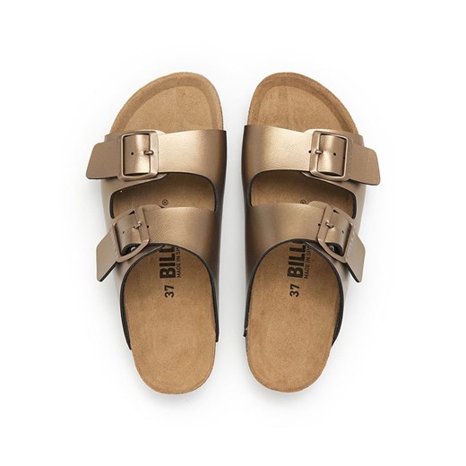 billowy Skórzane klapki w kolorze złotym Billowy 38 okazja Limango Polska