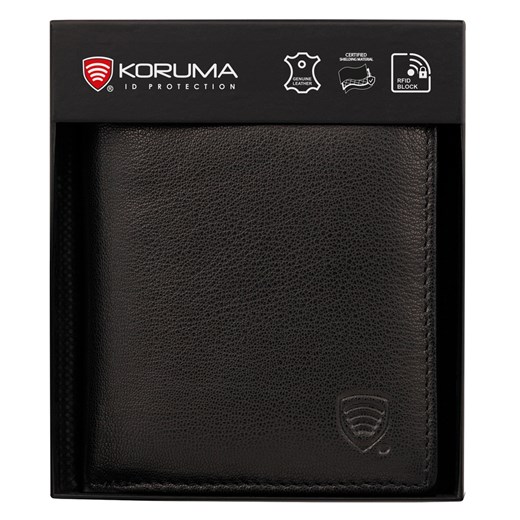 Mały młodzieżowy portfel skórzany z ochroną RFID (czarny) ze sklepu Koruma ID Protection w kategorii Akcesoria dziecięce - zdjęcie 179505066