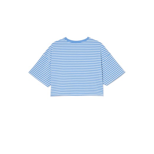 Cropp - Niebiesko-biała koszulka w paski - biały Cropp M Cropp