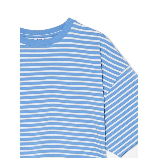 Cropp - Niebiesko-biała koszulka w paski - biały Cropp L Cropp