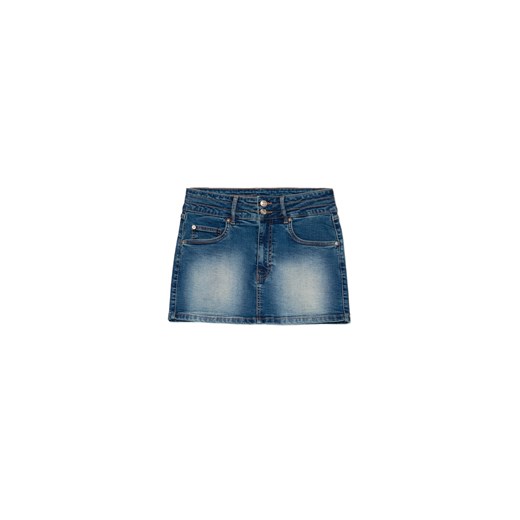 Cropp - Jeansowa spódnica mini w stylu vintage - niebieski Cropp XL Cropp