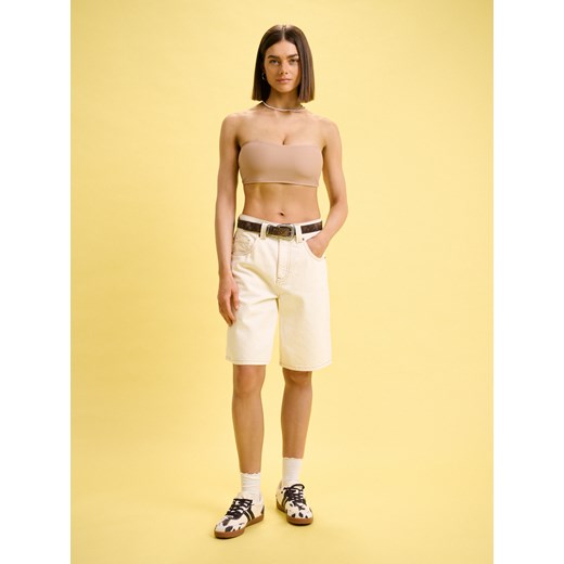 Cropp - Bandażowa góra od bikini w kawowym odcieniu - brązowy Cropp M Cropp