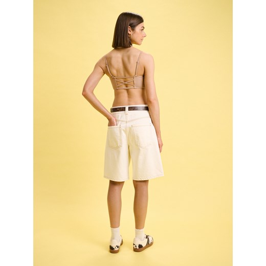 Cropp - Bandażowa góra od bikini w kawowym odcieniu - brązowy Cropp L Cropp