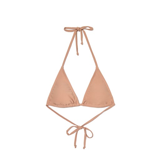 Cropp - Jasnobrązowa góra od bikini z wiązaniem - brązowy ze sklepu Cropp w kategorii Stroje kąpielowe - zdjęcie 179505306