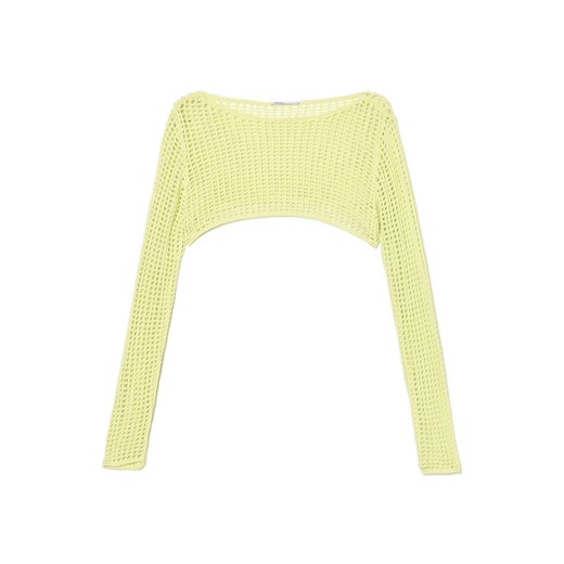 Cropp - Krótki sweter z siateczki - zielony Cropp L Cropp