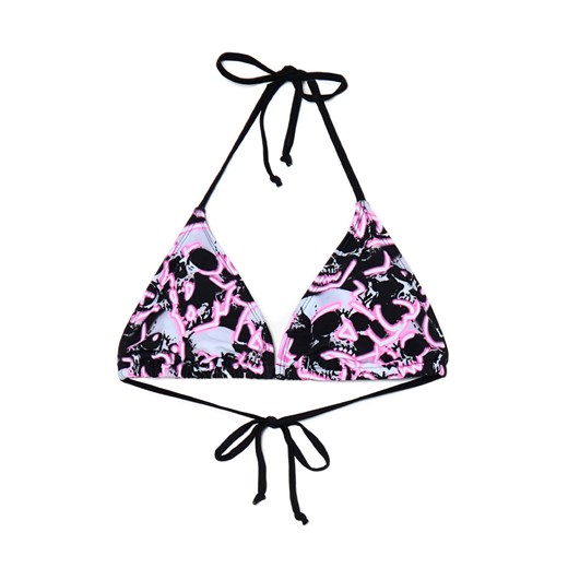 Cropp - Stanik kąpielowy z motywem czaszek - czarny Cropp L Cropp