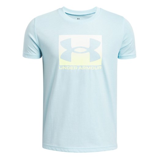 Chłopięcy t-shirt z nadrukiem Under Armour UA Boxed Sports - niebieska ze sklepu Sportstylestory.com w kategorii T-shirty chłopięce - zdjęcie 179507198