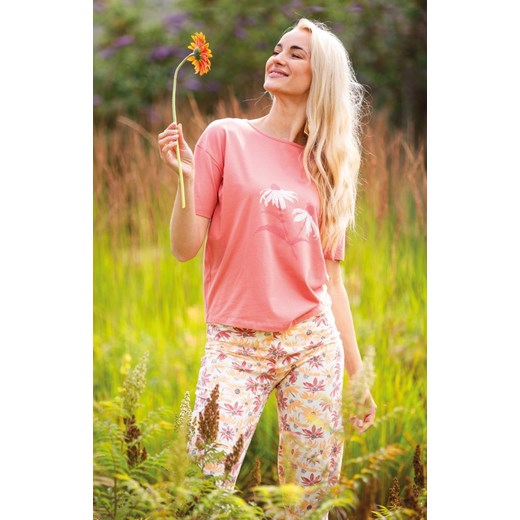 Key bawełniana piżama damska z rysunkiem jeżówki LNS 552, Kolor multicolour, Rozmiar S, Key ze sklepu Intymna w kategorii Piżamy damskie - zdjęcie 179508697