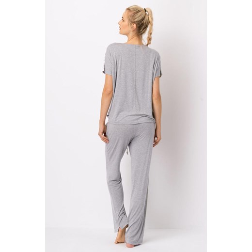 Key wiskozowa piżama damska w kwiaty LNS 546, Kolor szary-wzór, Rozmiar S, Key ze sklepu Intymna w kategorii Piżamy damskie - zdjęcie 179508708