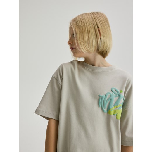 Reserved - T-shirt z nadrukiem - jasnoszary ze sklepu Reserved w kategorii T-shirty chłopięce - zdjęcie 179511279