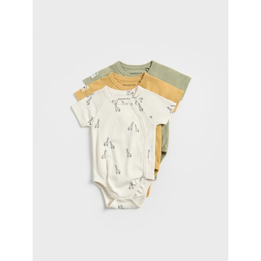 Reserved - Bawełniane body 3 pack - kremowy ze sklepu Reserved w kategorii Odzież dla niemowląt - zdjęcie 179511586