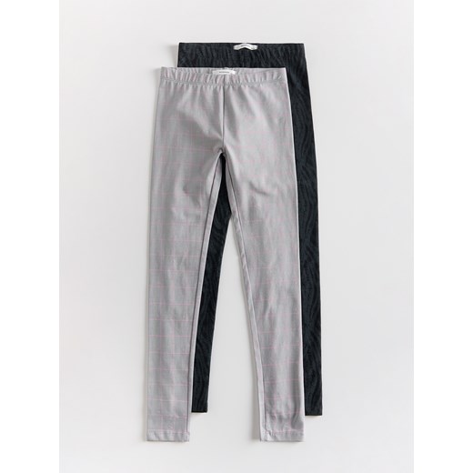 Reserved - Bawełniane legginsy 2 pack - czarny ze sklepu Reserved w kategorii Spodnie dziewczęce - zdjęcie 179512076