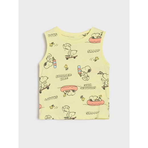Sinsay - Koszulki bez rękawów 2 pack Peanuts - kremowy Sinsay 92 Sinsay