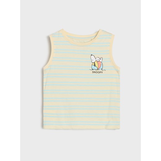 Sinsay - Koszulki bez rękawów 2 pack Peanuts - kremowy Sinsay 74 Sinsay