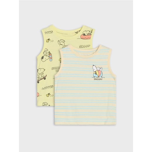 Sinsay - Koszulki bez rękawów 2 pack Peanuts - kremowy ze sklepu Sinsay w kategorii T-shirty chłopięce - zdjęcie 179514038