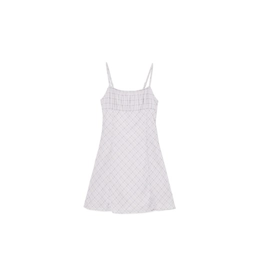 Cropp - Kraciasta sukienka mini typu babydoll - niebieski ze sklepu Cropp w kategorii Sukienki - zdjęcie 179515496