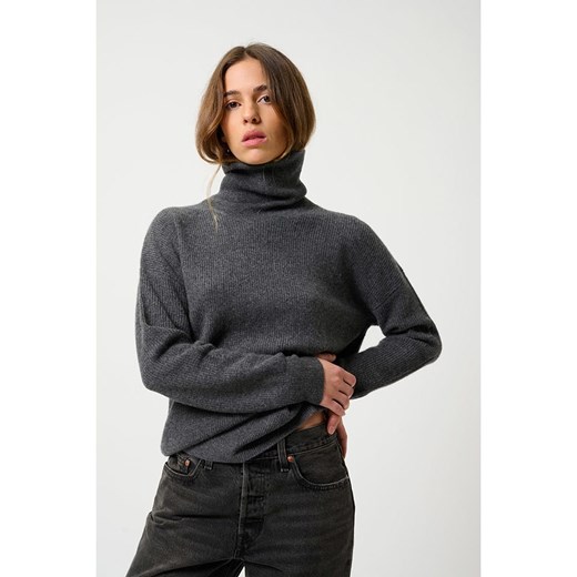AUTHENTIC CASHMERE Kaszmirowy golf &quot;Roxane&quot; w kolorze antracytowym ze sklepu Limango Polska w kategorii Swetry damskie - zdjęcie 179516266