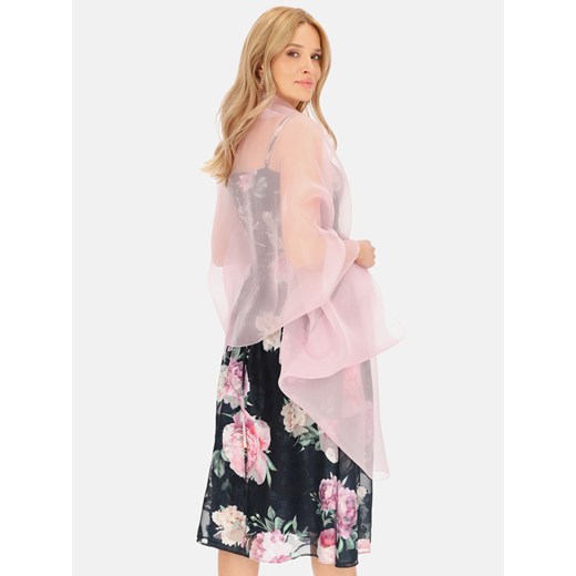 Szal damski różowy transparentny eleganci na wieczór L'AF Rokko ze sklepu Eye For Fashion w kategorii Szaliki i chusty damskie - zdjęcie 179521799