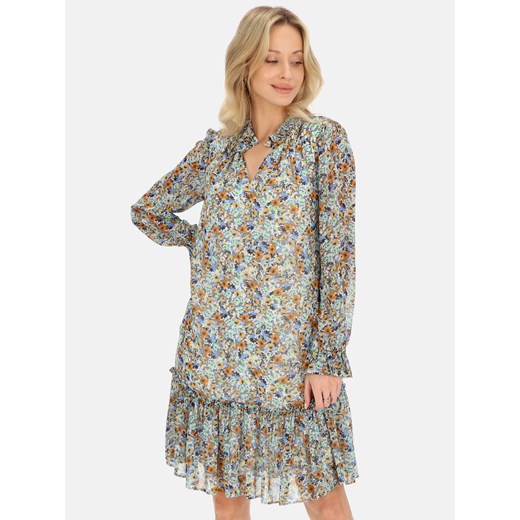 Zwiewna sukienka w kwiaty z falbanką L'AF Zoom ze sklepu Eye For Fashion w kategorii Sukienki - zdjęcie 179521805