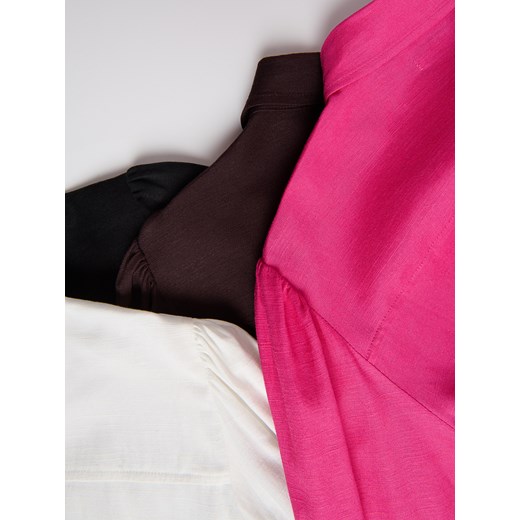 Reserved - Koszula z dodatkiem lnu - czarny Reserved XS Reserved