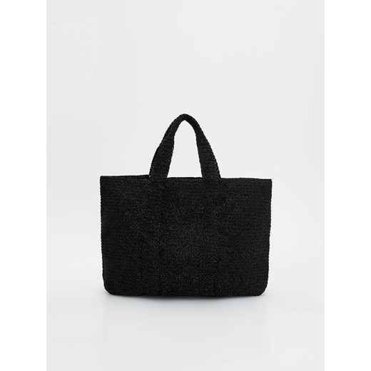 Reserved - Torebka shopper z metalicznym efektem - czarny ze sklepu Reserved w kategorii Torebki damskie - zdjęcie 179525918