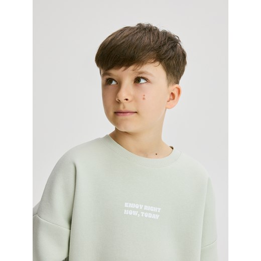 Reserved - Bluza z nadrukiem - jasnozielony Reserved 122 (6-7 lat) Reserved