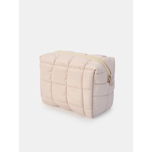 Sinsay - Pikowana kosmetyczka na zamek - beżowy Sinsay One Size Sinsay