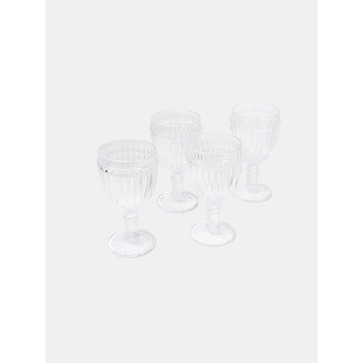 Sinsay - Kieliszki z dekoracyjnym wypukłym wzorem 4 pack - biały Sinsay One Size Sinsay
