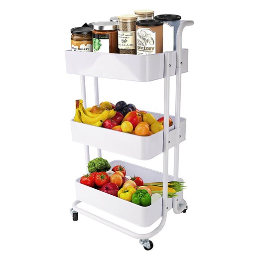 Echtwerk Wózek kuchenny w kolorze białym - 43 x 86 x 32 cm Echtwerk onesize Limango Polska okazja