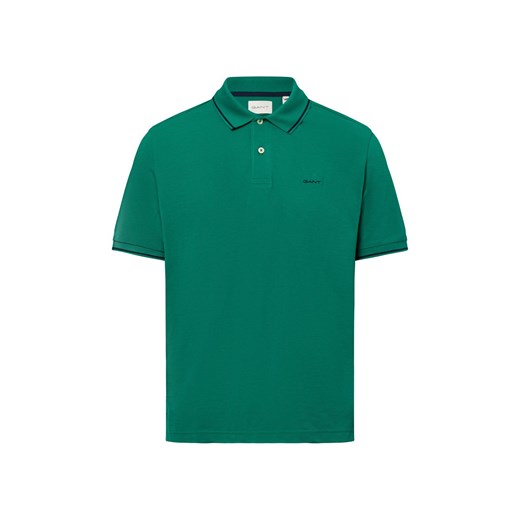 Gant Męska koszulka polo - Tipping Mężczyźni Bawełna zielony jednolity ze sklepu vangraaf w kategorii T-shirty męskie - zdjęcie 179532856