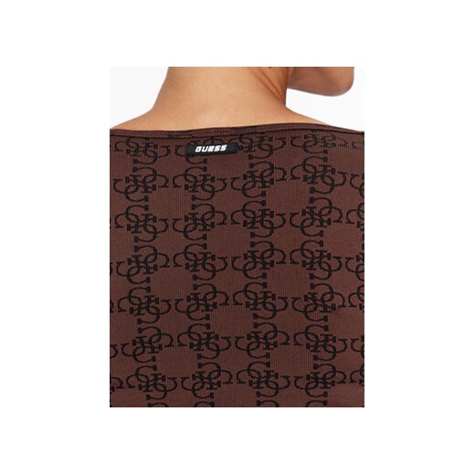Guess Bluzka V3BP05 ZZ04N Brązowy Slim Fit Guess M_L MODIVO