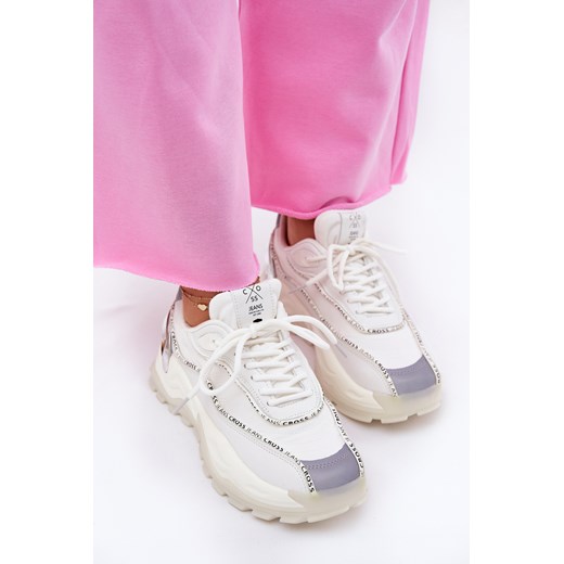 Damskie Sportowe Buty Cross Jeans II2R4017C Białe ze sklepu ZAZOO w kategorii Buty sportowe damskie - zdjęcie 179535766
