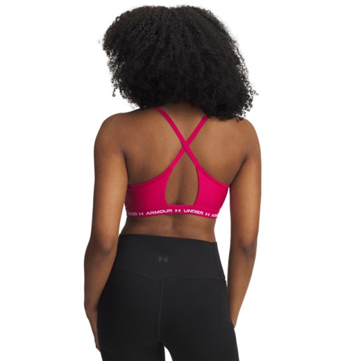 Biustonosz treningowy Under Armour UA Crossback Low Bra - różowy ze sklepu Sportstylestory.com w kategorii Biustonosze - zdjęcie 179536396