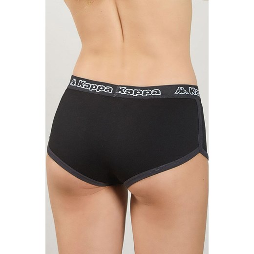 Kappa czarne szorty damskie sportowe z szeroką logowaną gumą K2170, Kolor czarny, Rozmiar S/M, Kappa ze sklepu Primodo w kategorii Majtki damskie - zdjęcie 179537928