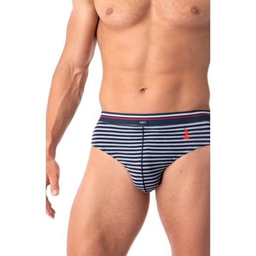 2-pack wakacyjne bawełniane slipy męskie MPP 338, Kolor granatowy-wzór, Rozmiar M, Key ze sklepu Primodo w kategorii Majtki męskie - zdjęcie 179537977
