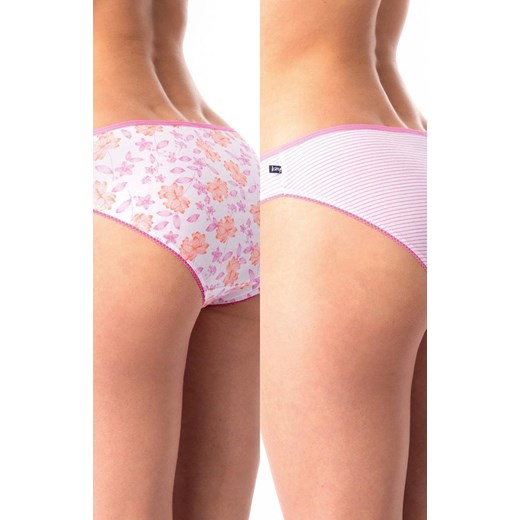 2-pack kolorowe bawełniane majtki damskie LPR 599, Kolor różowy-wzór, Rozmiar M, Key ze sklepu Intymna w kategorii Majtki dziecięce - zdjęcie 179538507