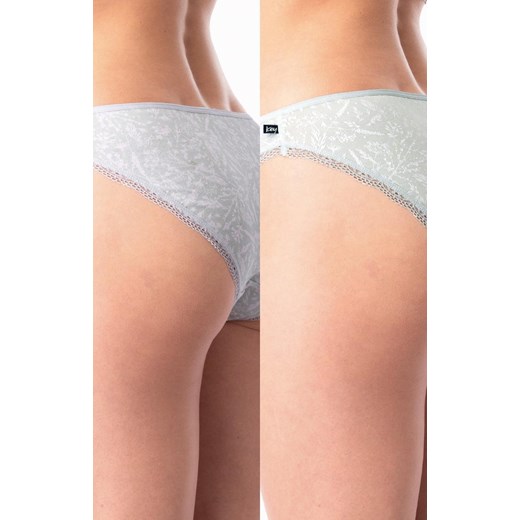 2-pack niskie bawełniane majtki w roślinny wzór LPR 530, Kolor szary-wzór, Rozmiar S, Key ze sklepu Intymna w kategorii Majtki dziecięce - zdjęcie 179538516
