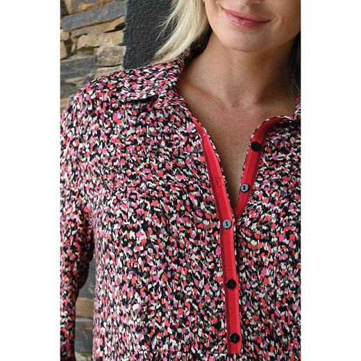 Sukienka BLEU D'AZUR casual mini w abstrakcyjne wzory z wiskozy