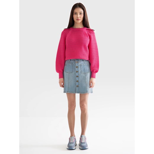 Spódnica damska jeansowa mini zapinana na guziki jasnoniebieska Almra 299 W32 Big Star wyprzedaż