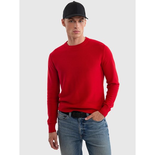 Sweter męski bawełniany czerwony Raidat 603 ze sklepu Big Star w kategorii Swetry męskie - zdjęcie 179543438