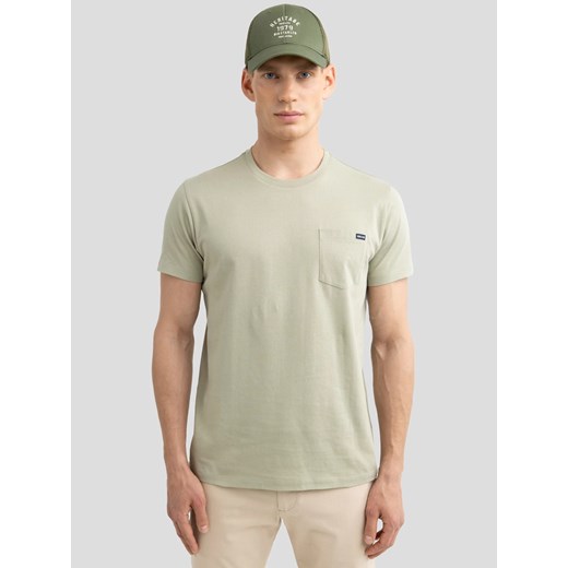 Koszulka męska z kieszonką zielona Carbon 300 ze sklepu Big Star w kategorii T-shirty męskie - zdjęcie 179545817