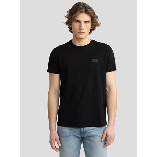 Koszulka męska z naszywką na piersi czarna Arriser 906 ze sklepu Big Star w kategorii T-shirty męskie - zdjęcie 179546255