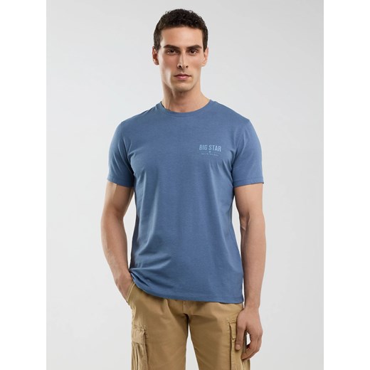 Koszulka męska z krótkim rękawem z logo BIG STAR niebieska Brunomi 402 ze sklepu Big Star w kategorii T-shirty męskie - zdjęcie 179547236