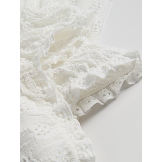 Reserved - Ażurowa sukienka mini - biały Reserved XS Reserved