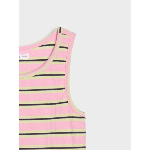 Sinsay - Koszulka bez rękawów z elastycznej dzianiny - wielobarwny Sinsay 146 Sinsay