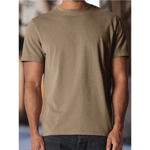 T-shirt męski brązowy Sinsay z krótkim rękawem