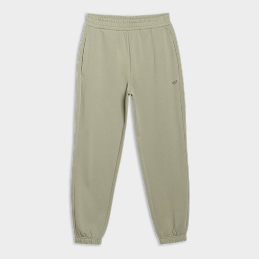 Spodnie dresowe joggery uniseks 4F 4FWSS25TTROU0997 - oliwkowe ze sklepu Sportstylestory.com w kategorii Spodnie męskie - zdjęcie 179573929