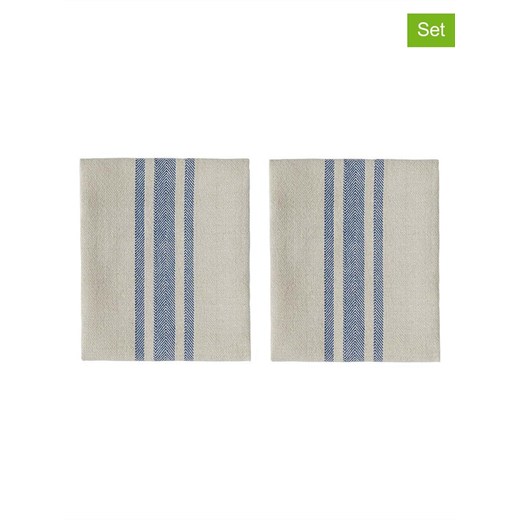 OYOY living design Ściereczki (2 szt.) &quot;Linu&quot; w kolorze beżowo-niebieskim do naczyń - 45 x 45 cm ze sklepu Limango Polska w kategorii Ścierki kuchenne - zdjęcie 179574448