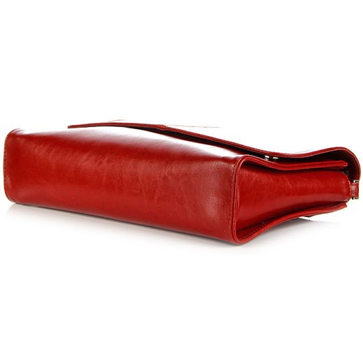 DAN-A T206 czerwona torebka skórzana damska kopertówka skorzana-com czerwony zapinane